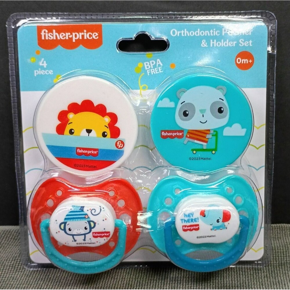 Fisher-Price Orthodontic Pacifier & Holder Set BPA Free